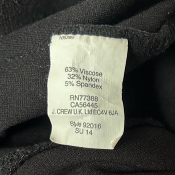 J. Crew Leggings Women's Black Back Zip Elastic Waist Size 8 - Picture 10 of 10